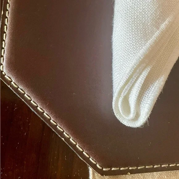 SIX Dark Brown Leatherette Dacasso Placemats 12” X 17” - Picture 2 of 5